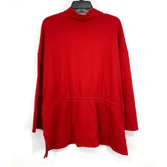 Liz Claiborne Sweatshirt Red Mock Neck Long Sleeve Tunic Sweater - Picture 8 of 10